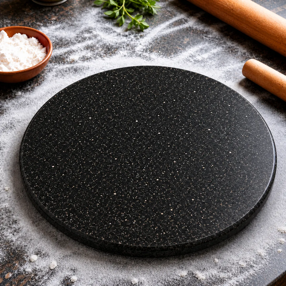 Marble Kitchen Piri (Round shape black)